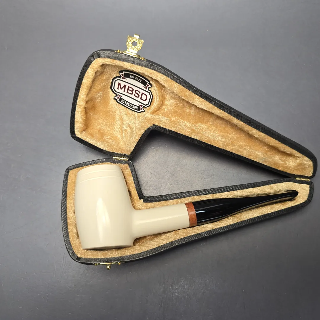 MBSD Meerschaum Deluxe Smooth "Whittler" Poker with Briar-Mortise (New) - Image 2