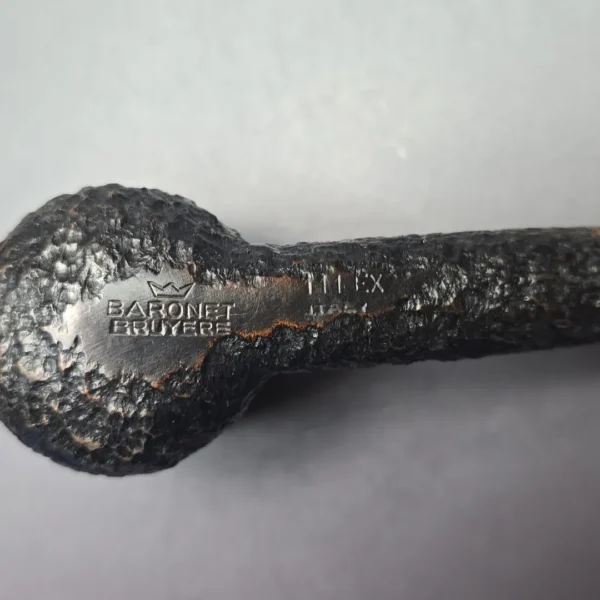 Savinelli Baronet Bruyere 111 EX Rusticated Billiard Estate Briar Pipe, Unsmoked - Image 10
