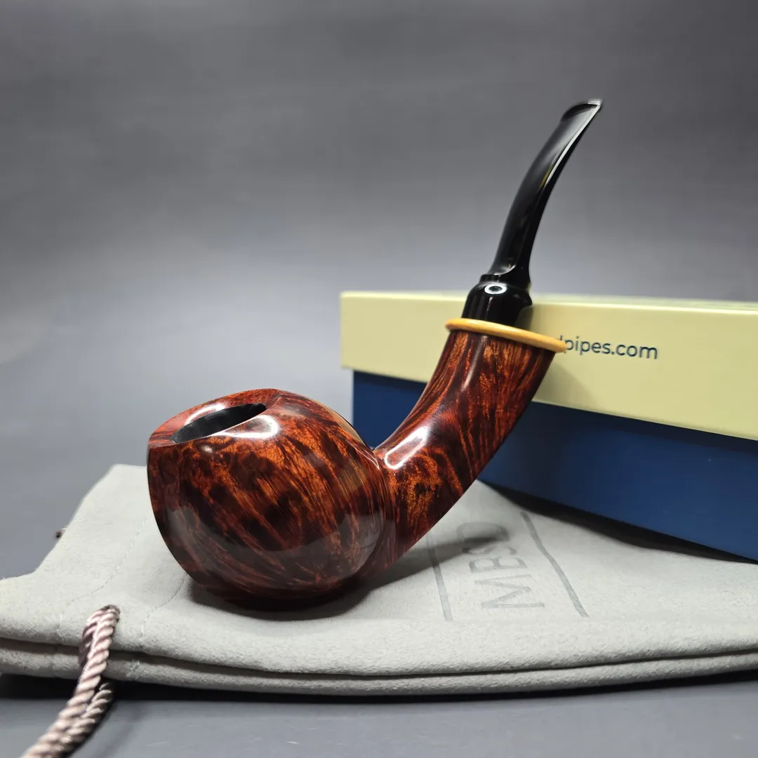 MBSD Briars Modern Masters 2 Smooth Blowfish w/ Boxwood Handmade Briar Pipe, New - Image 2