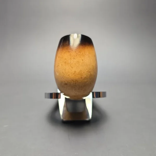 Belt Fumed African Block Meerschaum Bent Billiard w/ Les Wood Silver Estate Pipe, Unsmoked - Image 3