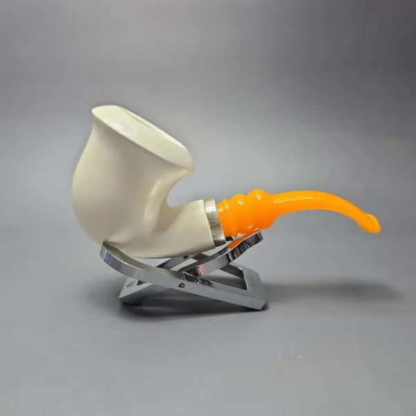 MBSD Meerschaum Smooth Reverse Calabash Block Meerschaum Pipe, New - Image 3