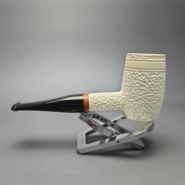 MBSD Meerschaum Deluxe Partially Rusticated "Whittler" Poker with Briar-Mortise (New) - Image 5