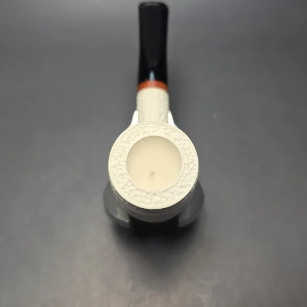 MBSD Meerschaum Deluxe Partially Rusticated "Whittler" Poker with Briar-Mortise (New) - Image 7