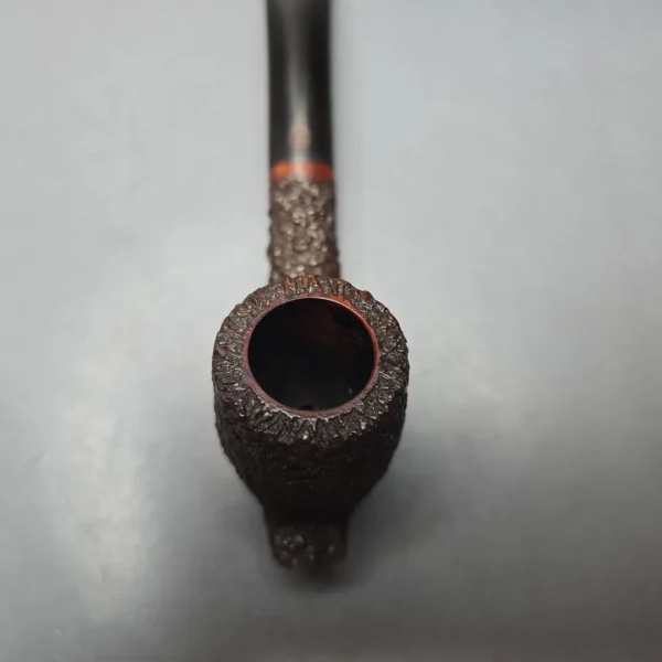 James Upshall (c.1980s) Rusticated "Keel" Bent Billiard Estate Briar Pipe, Unsmoked - Image 7