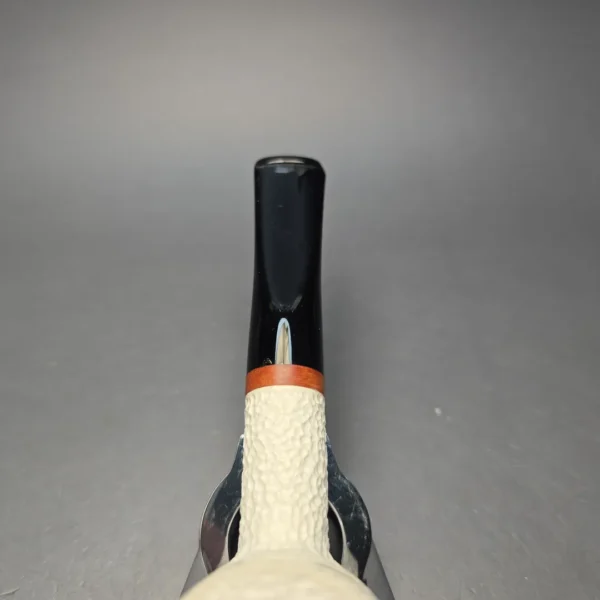 MBSD Meerschaum Deluxe Partially Rusticated "Whittler" Poker with Briar-Mortise (New) - Image 8