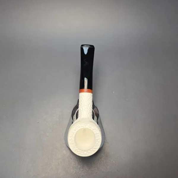 MBSD Meerschaum Deluxe Partially Rusticated "Whittler" Poker with Briar-Mortise (New) - Image 9