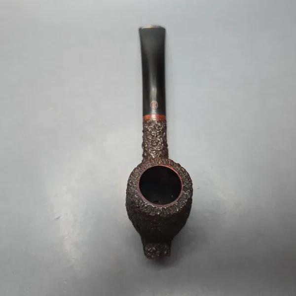 James Upshall (c.1980s) Rusticated "Keel" Bent Billiard Estate Briar Pipe, Unsmoked - Image 9