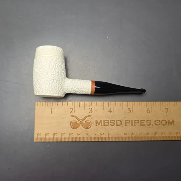 MBSD Meerschaum Deluxe Partially Rusticated "Whittler" Poker with Briar-Mortise (New) - Image 11