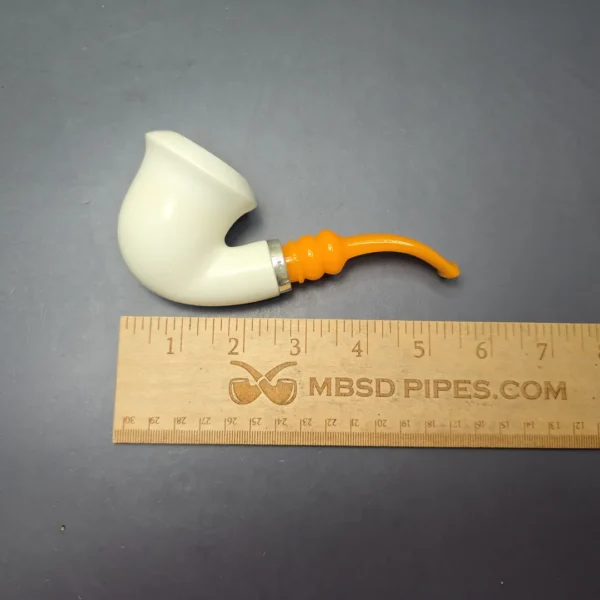 MBSD Meerschaum Smooth Reverse Calabash Block Meerschaum Pipe, New - Image 11