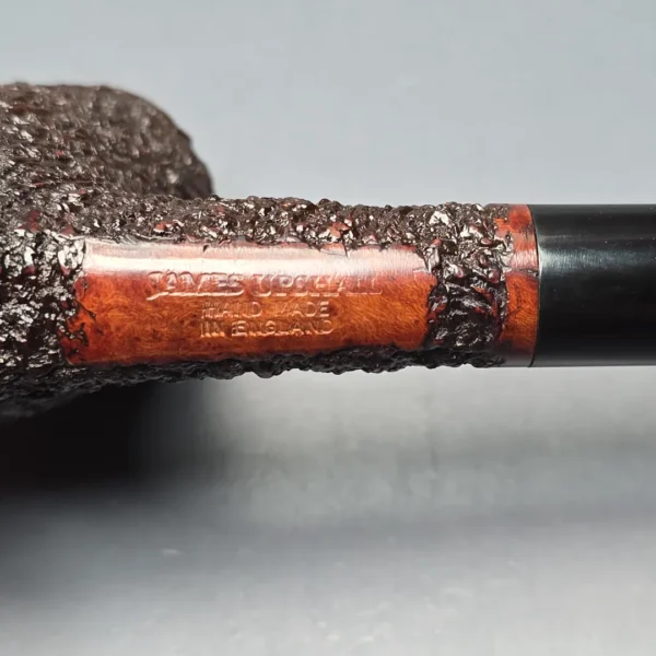 James Upshall (c.1980s) Rusticated "Keel" Bent Billiard Estate Briar Pipe, Unsmoked - Image 11