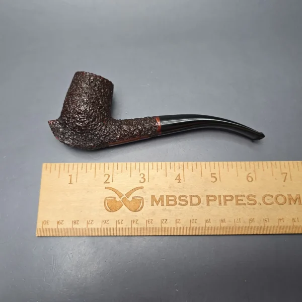 James Upshall (c.1980s) Rusticated "Keel" Bent Billiard Estate Briar Pipe, Unsmoked - Image 12