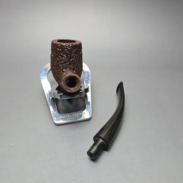 James Upshall (c.1980s) Rusticated "Keel" Bent Billiard Estate Briar Pipe, Unsmoked - Image 14