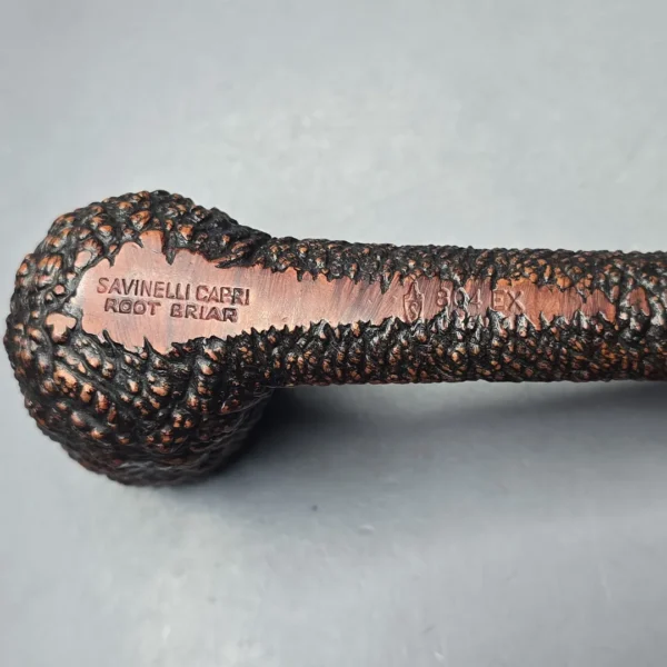 Savinelli Capri Root Briar 804 EX Extra Long Rusticated Canadian (Estate) - Image 11