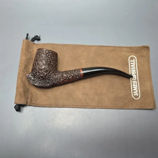 James Upshall (c.1980s) Rusticated "Keel" Bent Billiard Estate Briar Pipe, Unsmoked - Image 15