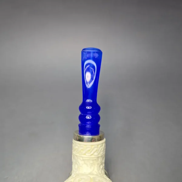 MBSD Meerschaum Double Silver Guilloche Brandy Reverse Calabash Block Meerschaum Pipe, New - Image 8