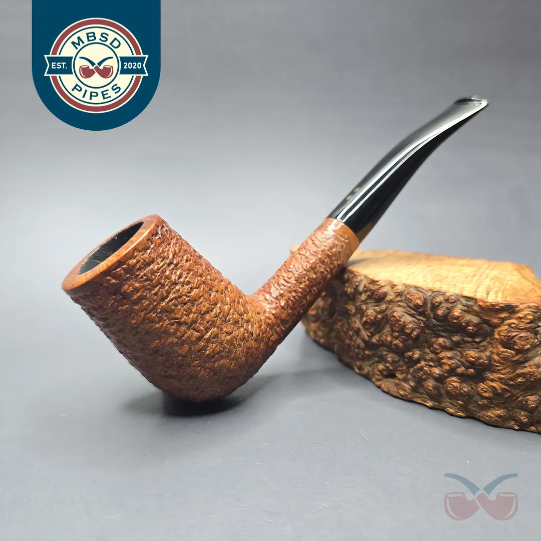Radice Rind Rusticated Stack Billiard Estate Briar Pipe, Italian Estates