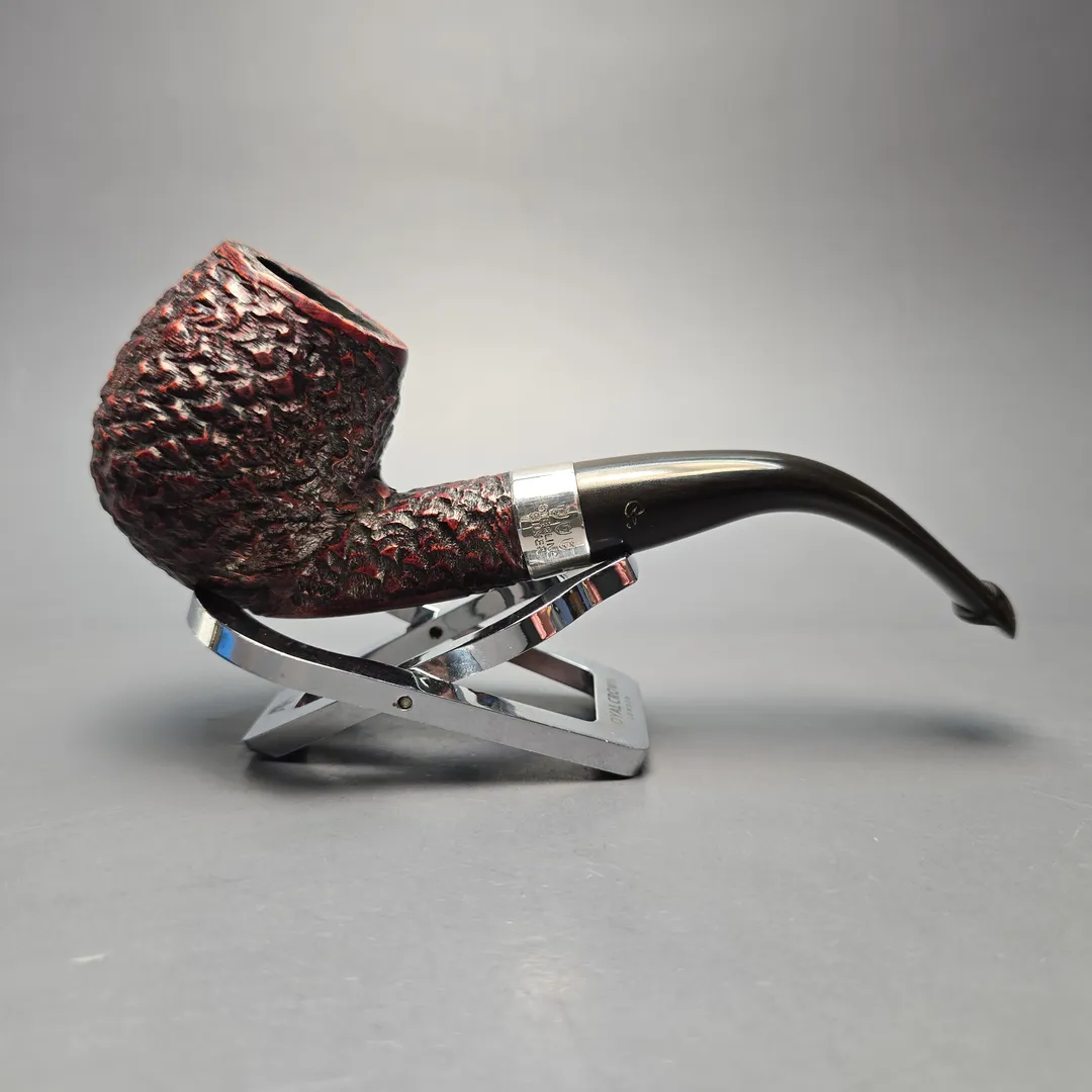 Peterson (2011) Donegal Rocky 68 Rusticated Bent Billiard with Silver (Estate) - Image 2