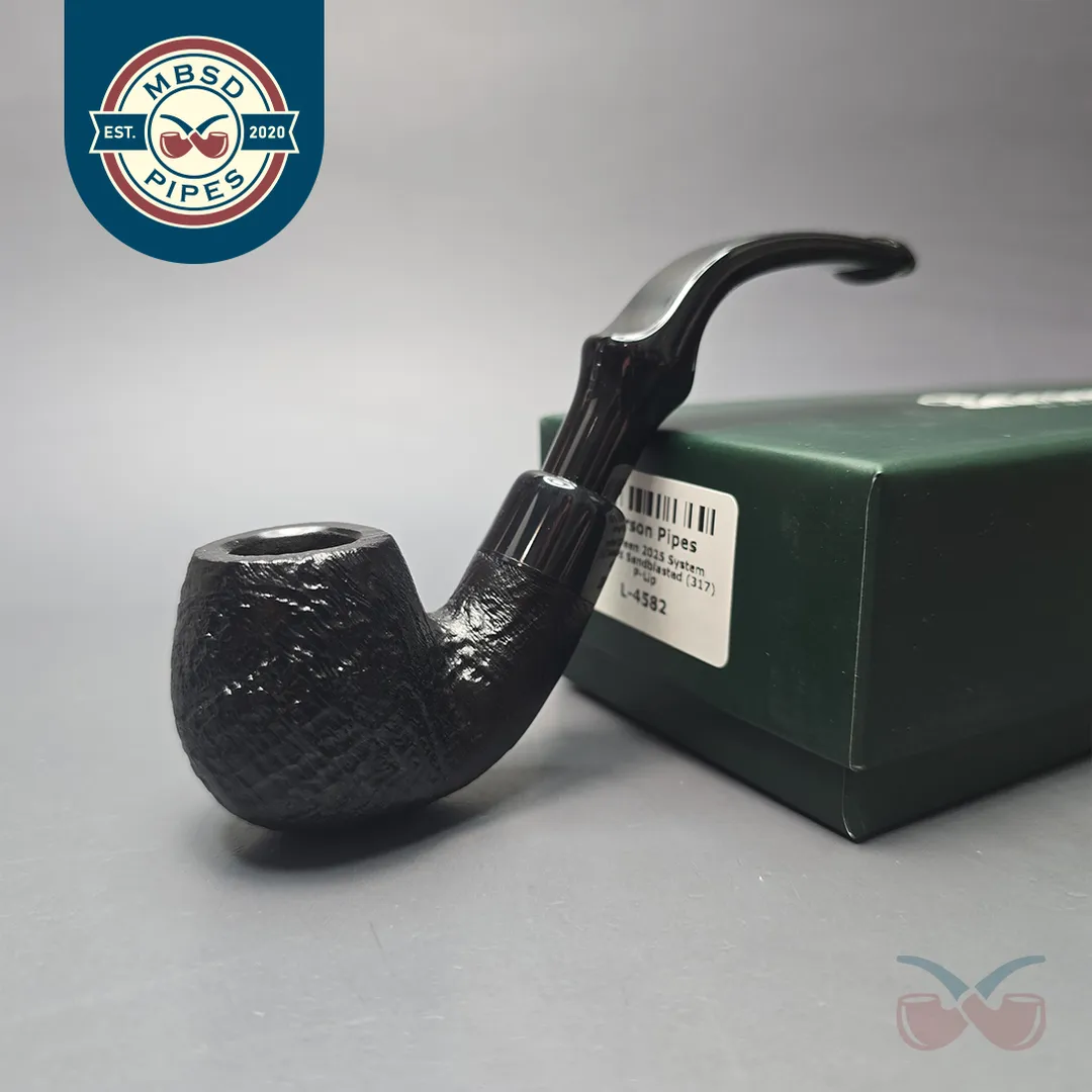 Peterson 2025 Halloween Pipe 317 Sandblasted Bent Billiard Briar Pipe, New