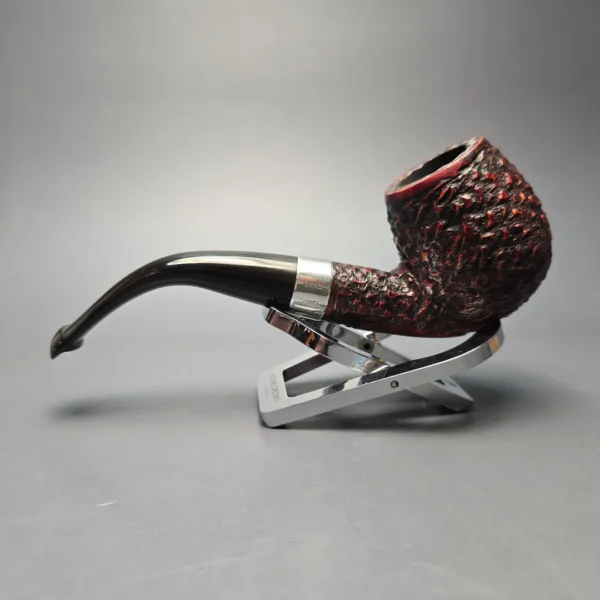 Peterson (2011) Donegal Rocky 68 Rusticated Bent Billiard with Silver (Estate) - Image 4