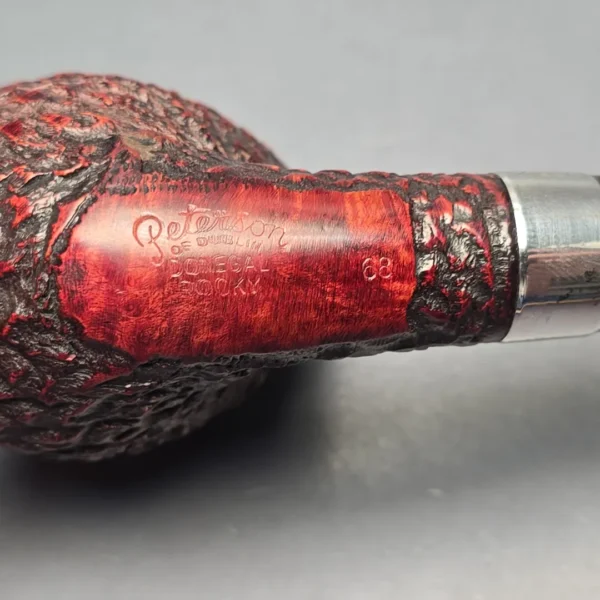 Peterson (2011) Donegal Rocky 68 Rusticated Bent Billiard with Silver (Estate) - Image 11