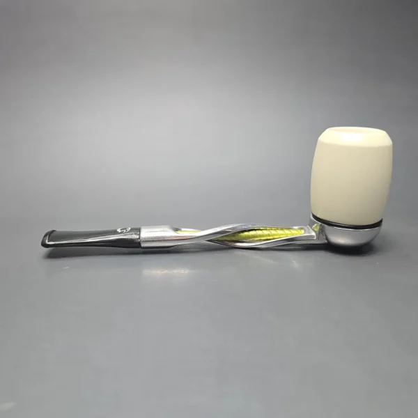 Falcon Shillelagh Green w/ MBSD Meerschaum Stack Block Meerschaum Bowl Pipe, New - Image 13