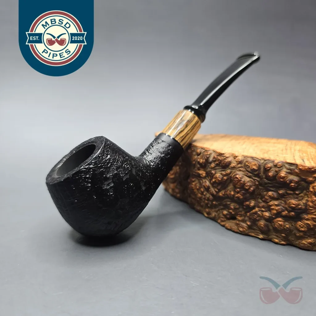 MBSD Briars by Piero Vitale Black Sandblasted Author with Olivewood (New)