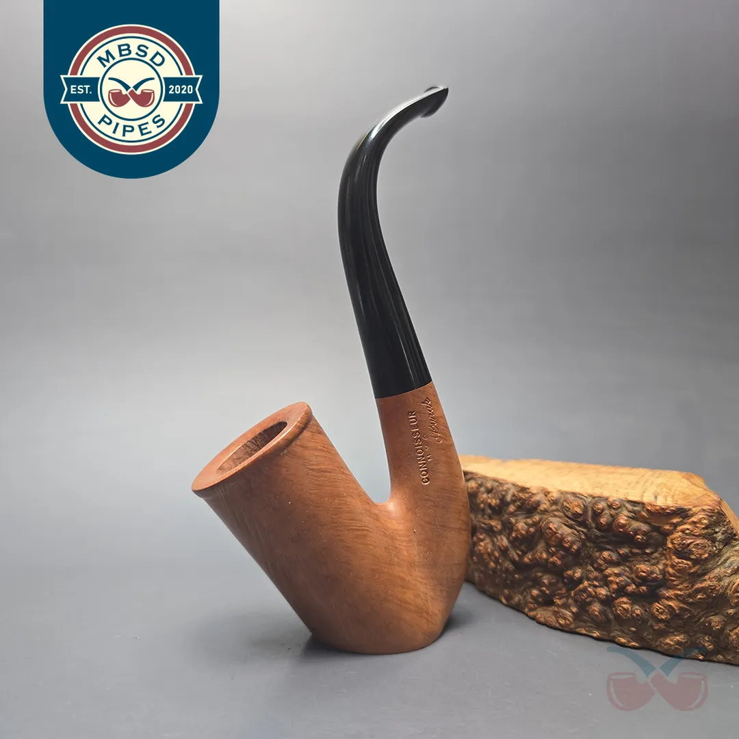 Ed Burak Connoisseur Smooth Saxophone Sitter Estate Briar Pipe, Unsmoked