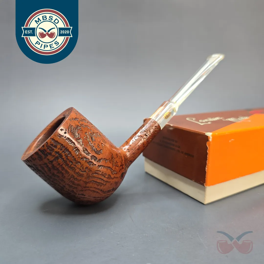 GBD Pre-1980s Granitan Colossus 9662 Sandblasted Billiard w/ Perspex Estate Briar Pipe, Unsmoked