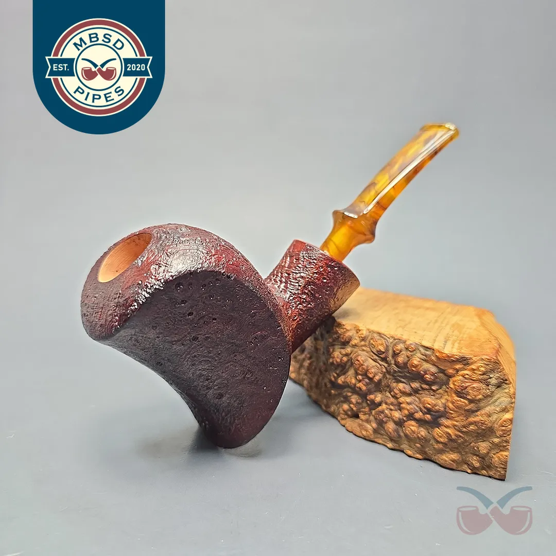 Buckeye Hand Made Contrast Sandblasted Ballerina Briar Pipe, New
