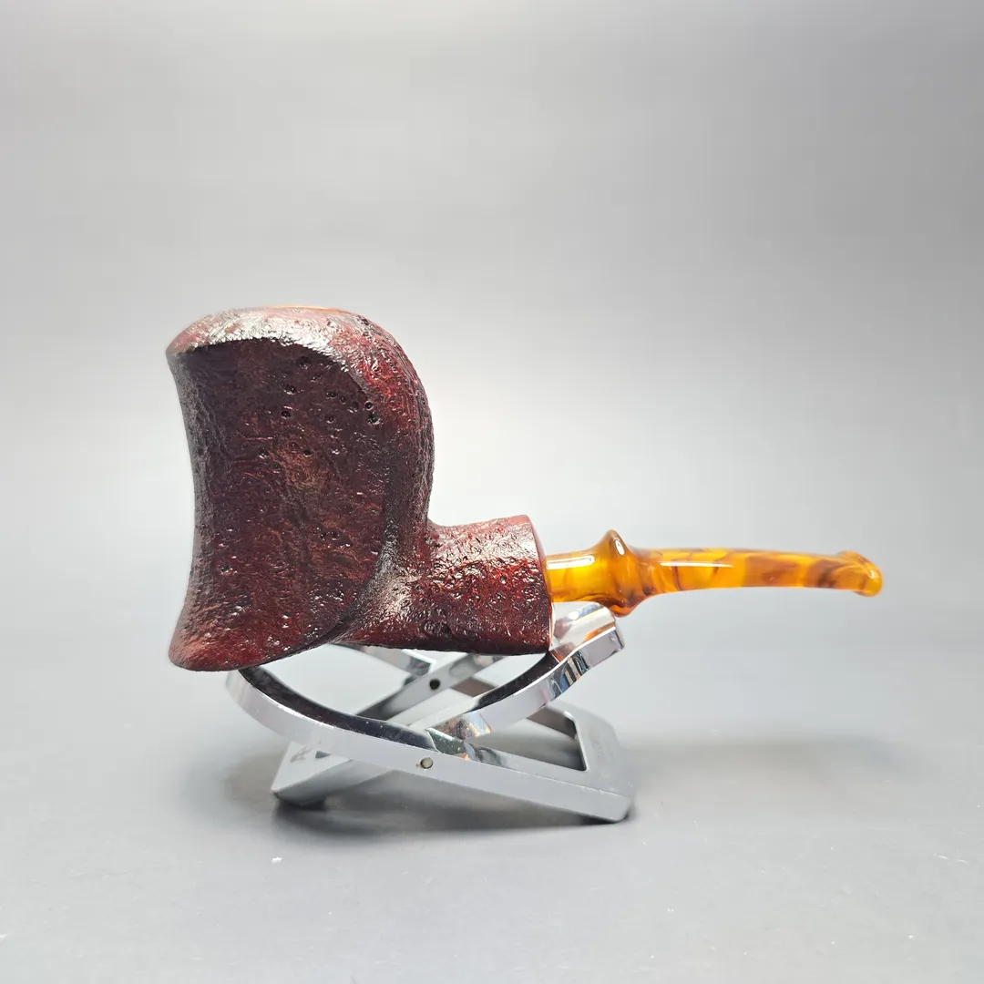 Buckeye Hand Made Contrast Sandblasted Ballerina Briar Pipe, New - Image 2