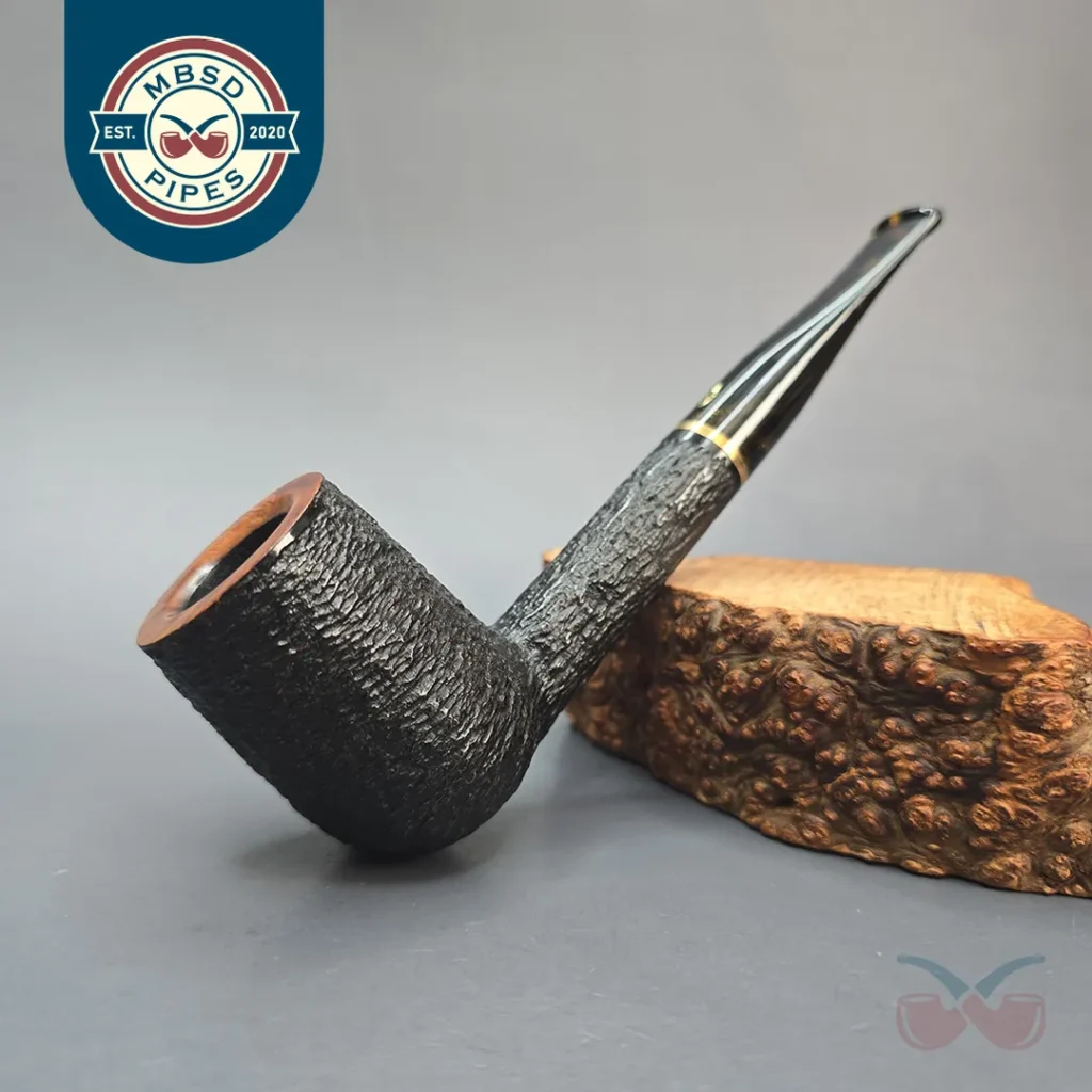Fader's (by Savinelli) Large Partially Rusticated Billiard with Brass (6mm) (Estate)