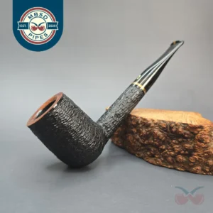 Fader's (by Savinelli) Large Partially Rusticated Billiard with Brass (6mm) (Estate)