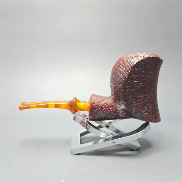 Buckeye Hand Made Contrast Sandblasted Ballerina Briar Pipe, New - Image 4