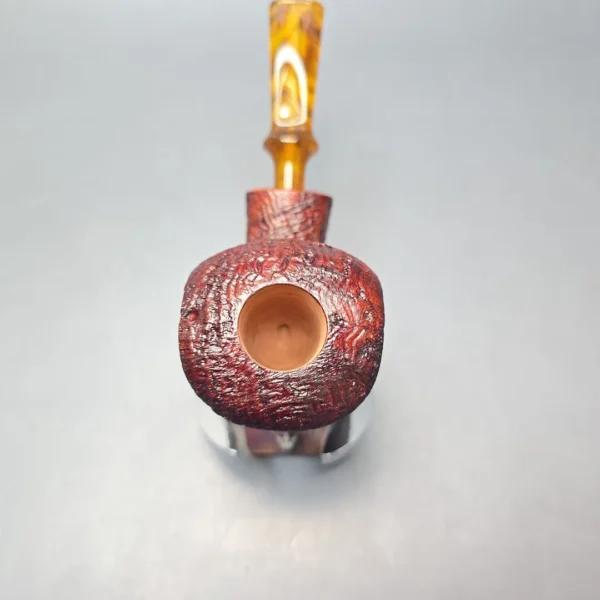 Buckeye Hand Made Contrast Sandblasted Ballerina Briar Pipe, New - Image 6