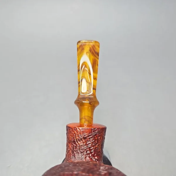 Buckeye Hand Made Contrast Sandblasted Ballerina Briar Pipe, New - Image 7
