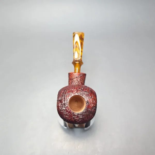 Buckeye Hand Made Contrast Sandblasted Ballerina Briar Pipe, New - Image 8