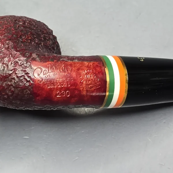 Peterson 2026 St Patrick's Day 230 Sandblasted Bent Billiard Briar Pipe, New - Image 7