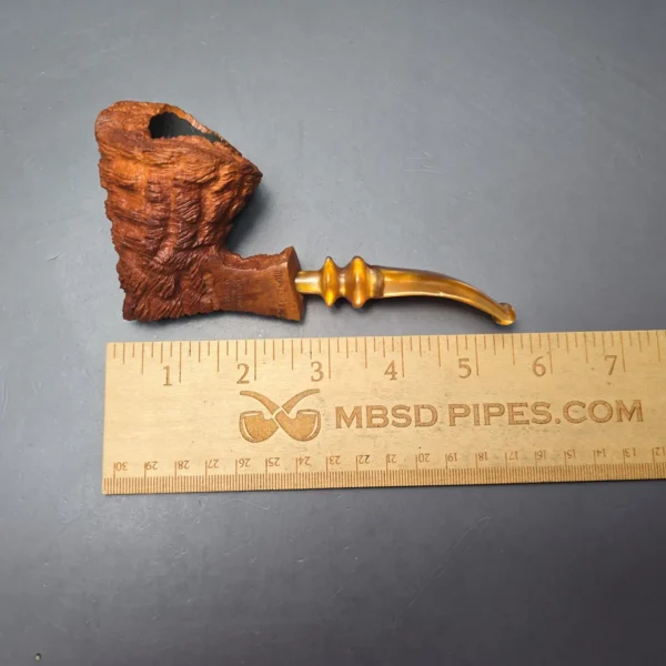 Monte Verdi (Preben Holm) Golden Tan Rusticated Freehand Estate Briar Pipe, Unsmoked - Image 12