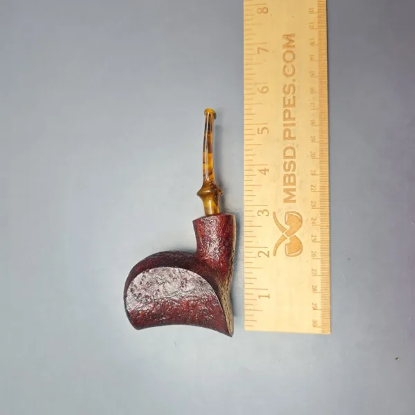 Buckeye Hand Made Contrast Sandblasted Ballerina Briar Pipe, New - Image 10