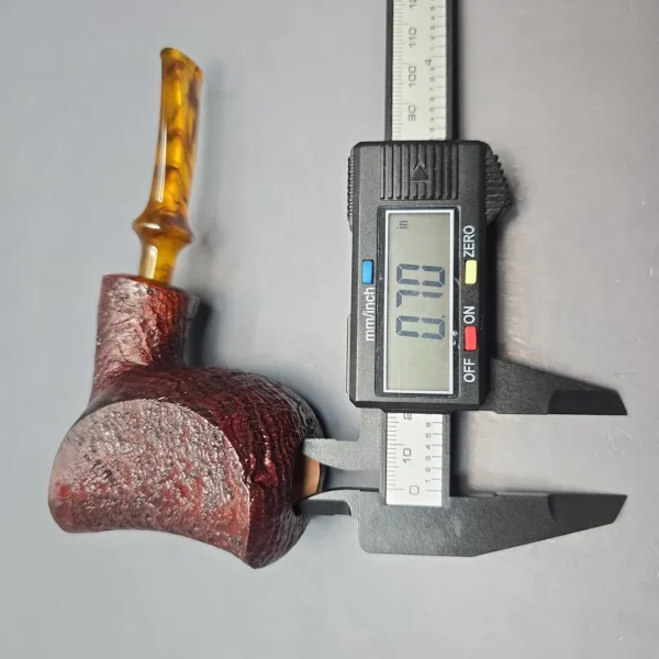 Buckeye Hand Made Contrast Sandblasted Ballerina Briar Pipe, New - Image 11