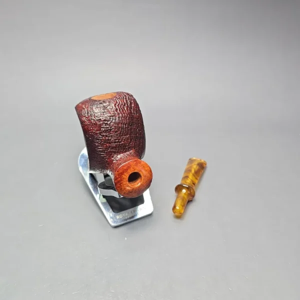 Buckeye Hand Made Contrast Sandblasted Ballerina Briar Pipe, New - Image 12