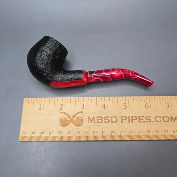 Cesare Barontini Vulcano 06 Sandblasted Bent Billiard Estate Briar Pipe, Unsmoked, 9mm - Image 13