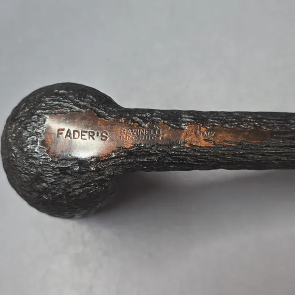 Fader's (by Savinelli) Large Partially Rusticated Billiard with Brass (6mm) (Estate) - Image 11