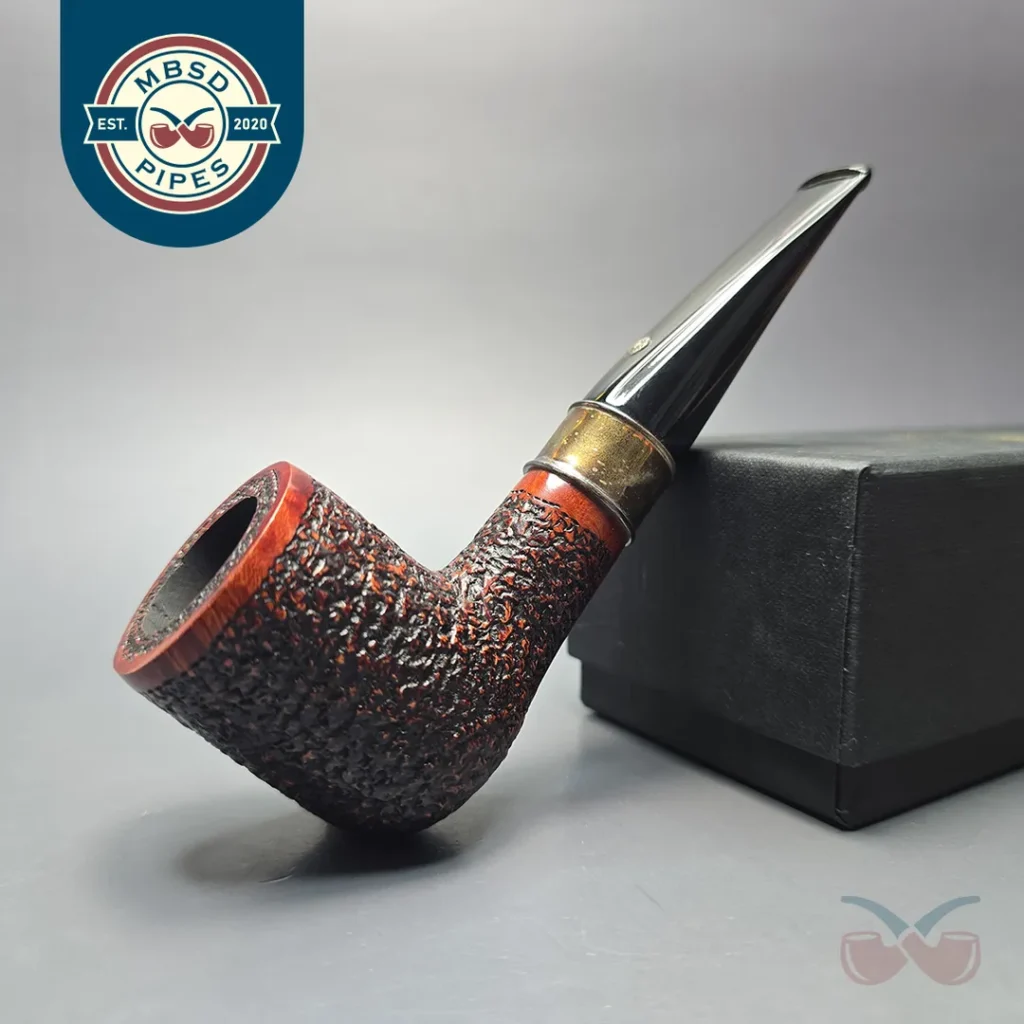Mastro de Paja Unica Commissioner Rusticated Billiard with Silver (9mm) (Unsmoked Estate)