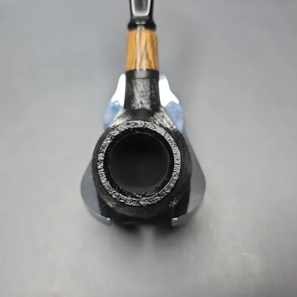 MBSD Briars By Piero Vitale Black Sandblasted Author w/ Olivewood, Briar Pipe, New - Image 7