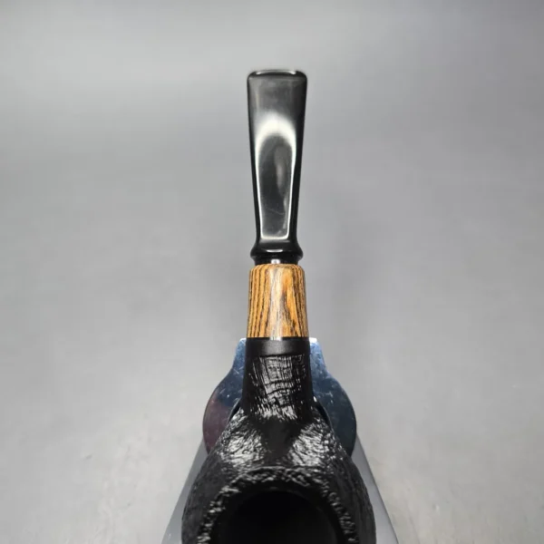 MBSD Briars By Piero Vitale Black Sandblasted Author w/ Olivewood, Briar Pipe, New - Image 8