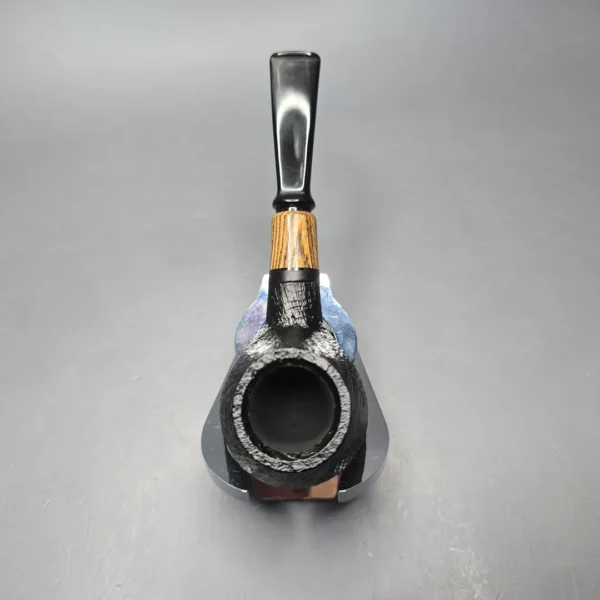 MBSD Briars By Piero Vitale Black Sandblasted Author w/ Olivewood, Briar Pipe, New - Image 9