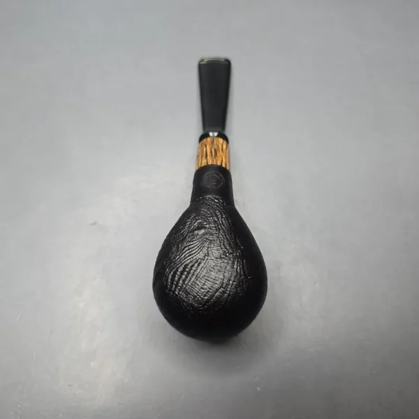 MBSD Briars By Piero Vitale Black Sandblasted Author w/ Olivewood, Briar Pipe, New - Image 10