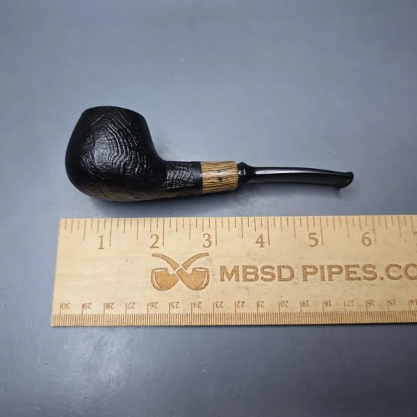 MBSD Briars By Piero Vitale Black Sandblasted Author w/ Olivewood, Briar Pipe, New - Image 12