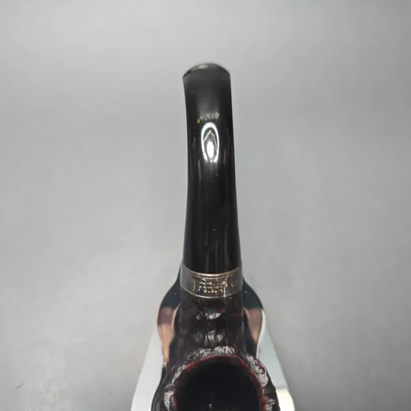 Peterson Cobble 221 Rusticated and Sandblasted Bent Billiard with Silver (New) - Image 6
